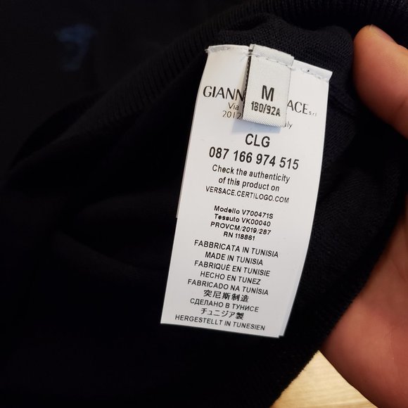 Versace Collection Blue Logo Crewneck Wool Sweater - Picture 5 of 6